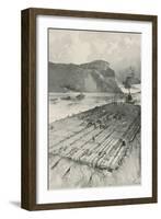 A Lumber Raft Being Towed Down the St. Lawrence-Joseph Finnemore-Framed Giclee Print