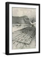 A Lumber Raft Being Towed Down the St. Lawrence-Joseph Finnemore-Framed Giclee Print