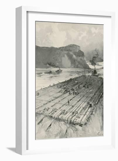 A Lumber Raft Being Towed Down the St. Lawrence-Joseph Finnemore-Framed Giclee Print