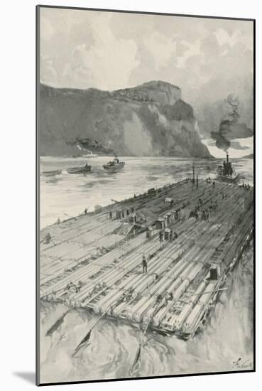 A Lumber Raft Being Towed Down the St. Lawrence-Joseph Finnemore-Mounted Giclee Print