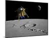 A Lunar Lander Begins its Descent to the Moon's Surface-Stocktrek Images-Mounted Photographic Print