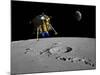 A Lunar Lander Begins its Descent to the Moon's Surface-Stocktrek Images-Mounted Photographic Print