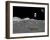 A Lunar Shuttle Descends Toward a Manned Outpost on the Moon-Stocktrek Images-Framed Premium Photographic Print