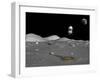 A Lunar Shuttle Descends Toward a Manned Outpost on the Moon-Stocktrek Images-Framed Premium Photographic Print