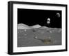 A Lunar Shuttle Descends Toward a Manned Outpost on the Moon-Stocktrek Images-Framed Photographic Print