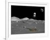 A Lunar Shuttle Descends Toward a Manned Outpost on the Moon-Stocktrek Images-Framed Photographic Print