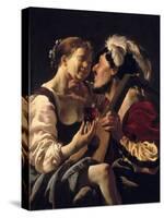 A Luteplayer Carousing with a Young Woman-Hendrick Terbrugghen-Stretched Canvas