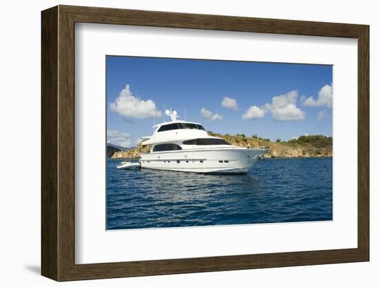 A Luxury Yacht Anchored in the Caribbean.-Gary Blakeley-Framed Photographic Print