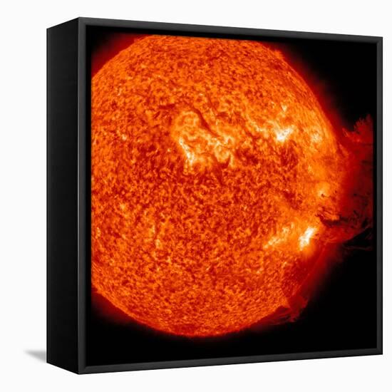 A M-2 Solar Flare with Coronal Mass Ejection-Stocktrek Images-Framed Stretched Canvas