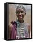 A Maasai Girl from the Kisongo Clan Wearing an Attractive Beaded Headband and Necklace-Nigel Pavitt-Framed Stretched Canvas