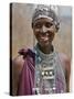 A Maasai Girl from the Kisongo Clan Wearing an Attractive Beaded Headband and Necklace-Nigel Pavitt-Stretched Canvas