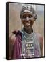 A Maasai Girl from the Kisongo Clan Wearing an Attractive Beaded Headband and Necklace-Nigel Pavitt-Framed Stretched Canvas