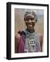 A Maasai Girl from the Kisongo Clan Wearing an Attractive Beaded Headband and Necklace-Nigel Pavitt-Framed Photographic Print