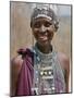 A Maasai Girl from the Kisongo Clan Wearing an Attractive Beaded Headband and Necklace-Nigel Pavitt-Mounted Photographic Print