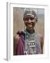 A Maasai Girl from the Kisongo Clan Wearing an Attractive Beaded Headband and Necklace-Nigel Pavitt-Framed Photographic Print