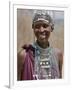 A Maasai Girl from the Kisongo Clan Wearing an Attractive Beaded Headband and Necklace-Nigel Pavitt-Framed Photographic Print