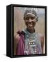 A Maasai Girl from the Kisongo Clan Wearing an Attractive Beaded Headband and Necklace-Nigel Pavitt-Framed Stretched Canvas