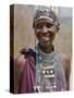 A Maasai Girl from the Kisongo Clan Wearing an Attractive Beaded Headband and Necklace-Nigel Pavitt-Stretched Canvas