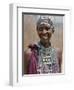 A Maasai Girl from the Kisongo Clan Wearing an Attractive Beaded Headband and Necklace-Nigel Pavitt-Framed Photographic Print