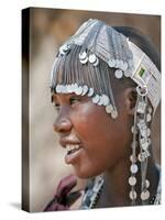 A Maasai Girl from the Kisongo Clan Wearing an Attractive Beaded Headband-Nigel Pavitt-Stretched Canvas
