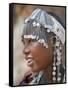 A Maasai Girl from the Kisongo Clan Wearing an Attractive Beaded Headband-Nigel Pavitt-Framed Stretched Canvas