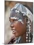 A Maasai Girl from the Kisongo Clan Wearing an Attractive Beaded Headband-Nigel Pavitt-Mounted Photographic Print