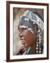 A Maasai Girl from the Kisongo Clan Wearing an Attractive Beaded Headband-Nigel Pavitt-Framed Photographic Print