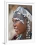 A Maasai Girl from the Kisongo Clan Wearing an Attractive Beaded Headband-Nigel Pavitt-Framed Photographic Print