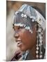 A Maasai Girl from the Kisongo Clan Wearing an Attractive Beaded Headband-Nigel Pavitt-Mounted Photographic Print