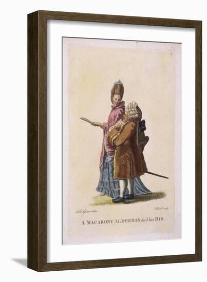 A Macarony Alderman and His Rib, C1770-James Caldwall-Framed Giclee Print