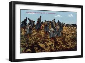 "A Machine Gun Company Moved into Position", 1915-null-Framed Giclee Print