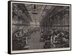 A Machine Shop at the Gladiator Cycle Manufactory-null-Framed Stretched Canvas