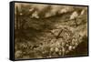 A Maelstrom of the Meuse: French Infantry Debouching to Attack a Flaming Ridge Near Douaumont-null-Framed Stretched Canvas