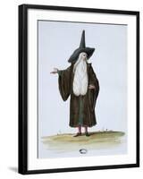 A Magician, Theatrical Costume Design for the Celebrations and Parties of Louis Xiv-Jean I Berain-Framed Premium Giclee Print