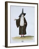 A Magician, Theatrical Costume Design for the Celebrations and Parties of Louis Xiv-Jean I Berain-Framed Giclee Print