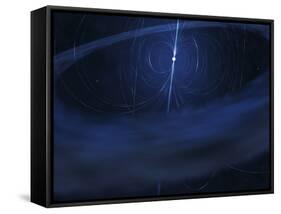 A Magnetar, a Very Small, Compact Neutron Star That Periodically Emits Light-Stocktrek Images-Framed Stretched Canvas