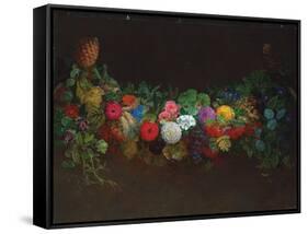 A Magnificent Garland of Fruit and Flowers, 1840-Johan Laurents Jensen-Framed Stretched Canvas