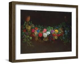 A Magnificent Garland of Fruit and Flowers, 1840-Johan Laurents Jensen-Framed Giclee Print