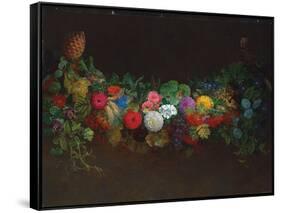 A Magnificent Garland of Fruit and Flowers, 1840-Johan Laurents Jensen-Framed Stretched Canvas