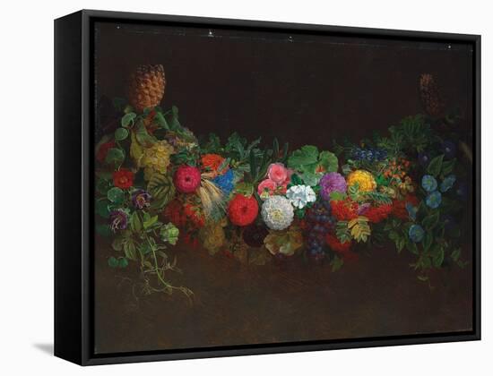 A Magnificent Garland of Fruit and Flowers, 1840-Johan Laurents Jensen-Framed Stretched Canvas