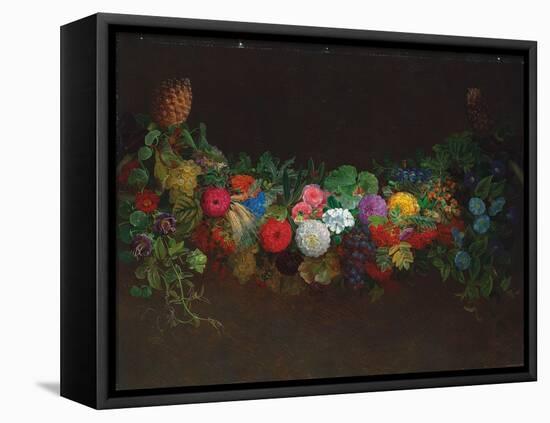 A Magnificent Garland of Fruit and Flowers, 1840-Johan Laurents Jensen-Framed Stretched Canvas