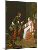 A Maid and an Officer, C. 1660-70-Gabriel Metsu-Mounted Giclee Print