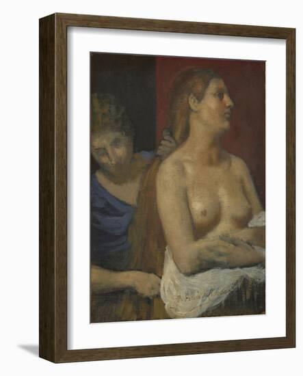 A Maid Combing a Woman's Hair, Ca. 1883-Pierre Cécil Puvis de Chavannes-Framed Giclee Print