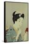 A Maiko Applying Rouge to Her Lips-Hashiguchi Goyo-Framed Stretched Canvas