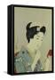 A Maiko Applying Rouge to Her Lips-Hashiguchi Goyo-Framed Stretched Canvas