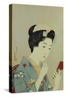 A Maiko Applying Rouge to Her Lips-Hashiguchi Goyo-Stretched Canvas