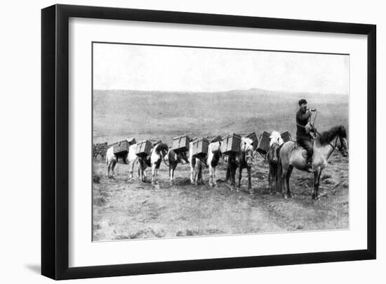 A Mail Caravan Crossing the Icelandic Plains, Iceland, 1922-null-Framed Giclee Print