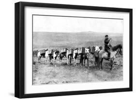 A Mail Caravan Crossing the Icelandic Plains, Iceland, 1922-null-Framed Giclee Print