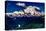 A Majestic Wide Angle View of Snow Capped Mount Rainier and a Deep River Valley-Richard McMillin-Stretched Canvas