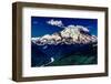 A Majestic Wide Angle View of Snow Capped Mount Rainier and a Deep River Valley-Richard McMillin-Framed Photographic Print